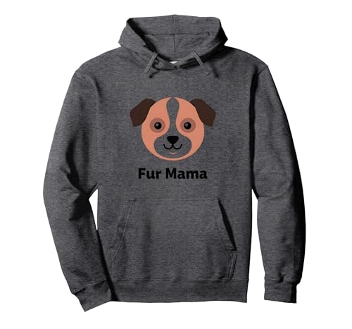 Fur Mama, niedliches Hundemotiv, Geschenk für Tierliebhaber Pullover Hoodie, Unisex für Erwachsene, Anthrazit Meliert, L von Generic