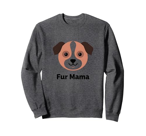 Fur Mama, niedliches Hundemotiv, Geschenk für Tierliebhaber Sweatshirt, Unisex für Erwachsene, Anthrazit Meliert, L von Generic