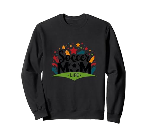 Fußball-Mam-Life: Damen Sport Eltern Stolz Geschenk Sweatshirt, Unisex für Erwachsene, Schwarz, L von Generic
