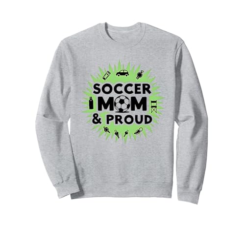 Fußball-Mama & Stolz: Sporting Parent Pride, Fußballmutter Sweatshirt, Unisex für Erwachsene, Grau Meliert, XXL von Generic