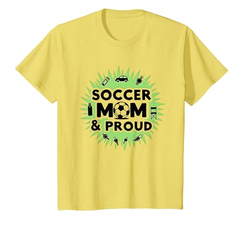 Fußball-Mama & Stolz: Sporting Parent Pride, Fußballmutter T-Shirt, Kinder, Gelb, 116 von Generic