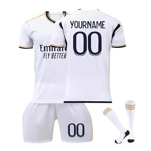 Fußball-Trainingstrikots für Jungen Personalisiert Fußball Trikot Kinder 25/26 Neu Personalisiertes Trikot, Fussball Trikot mit Eigenem Namen Nummer Logo, Tshirts Shorts und Socken Sportanzug von Generic
