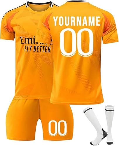 Fußball-Trainingstrikots für Jungen Personalisiert Fußball Trikot Kinder 25/26 Neu Personalisiertes Trikot, Fussball Trikot mit Eigenem Namen Nummer Logo, Tshirts Shorts und Socken Sportanzug von Generic