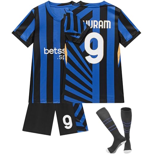 Fußball Trikot Kinder Erwachsene Nr.9 Nr.10 Nr.23 Football Trikot Set Blau Weiß Fußballtrikot, Football Kit for Kids Children Soccer Jerseys Football Strip for Junge von Generic