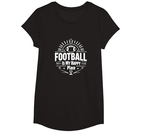 Fußball für Immer: Vintage Gridiron Passion T-Shirt, Girls, Schwarz, XS von Generic