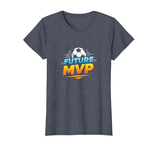 Future MVP Fußball für Jungen inspirierendes Sport-Geschenk T-Shirt, Damen, Blau Meliert, XS Future MVP Fußball für Jungen inspirierendes Sport-Geschenk T-Shirt, Damen, Blau Meliert, XS von Generic