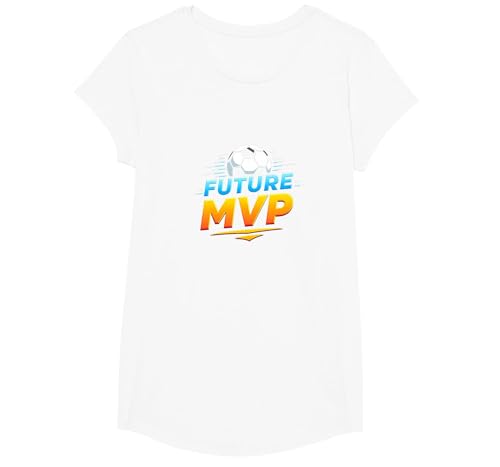 Future MVP Fußball für Jungen inspirierendes Sport-Geschenk T-Shirt, Girls, Weiß, XS von Generic