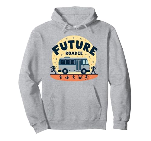 Future Roadie Mein erstes Konzert, Musik, Tournee, Bus, Abenteuer für Kinder Pullover Hoodie, Unisex für Erwachsene, Grau Meliert, M von Generic