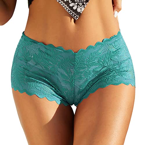 G String Tangas für Frauen Sexy Slutty See Through Unterhose Spitze Stretch Niedrige Bundhöhe Slips Hipster Unterwäsche Panty Hohe Taille Tanga Unterwäsche für Frauen, Z0428a-mintgrün, 38 von Generic