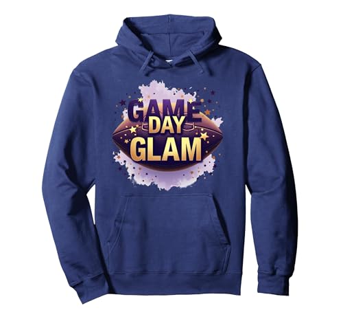 Game Day Glam Damen Sport Fan Mode Pullover Hoodie, Unisex für Erwachsene, Marineblau, L Game Day Glam Damen Sport Fan Mode Pullover Hoodie, Unisex für Erwachsene, Marineblau, L von Generic