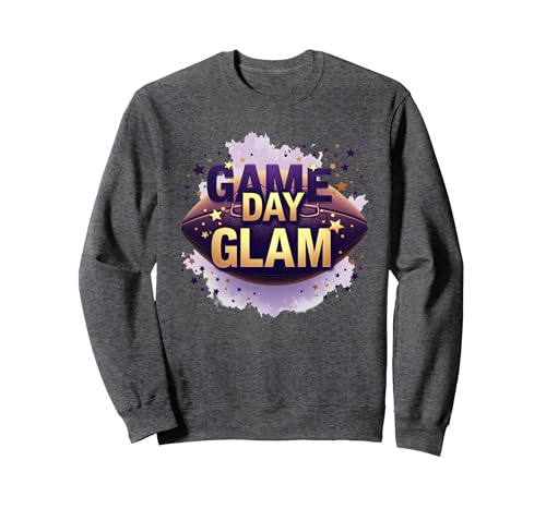 Game Day Glam Damen Sport Fan Mode Sweatshirt, Unisex für Erwachsene, Anthrazit Meliert, L von Generic