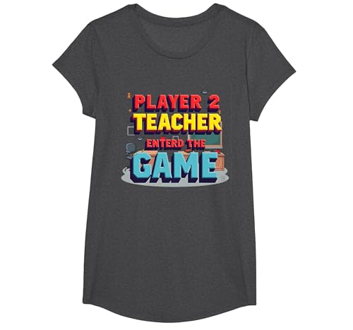 Game Over Zurück in die Schule: Der Lehrer trat dem Spiel bei T-Shirt, Girls, Anthrazit Meliert, Mittel von Generic