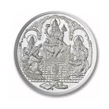 Ganesh Lakshmi Saraswati Coin In Pure Silver 99.9 Religious Coin (250 Grams) von Generic