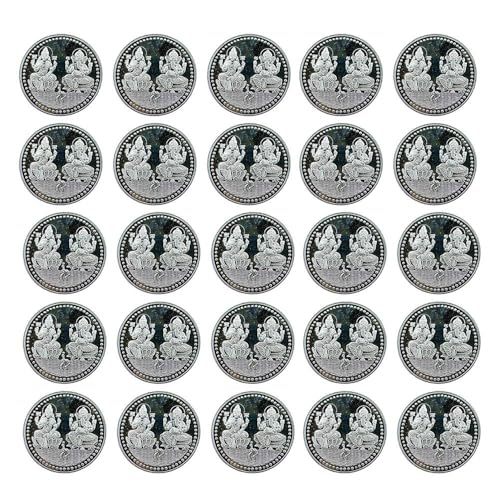 Ganeshji Lakshmi Coin In Pure Silver 99.9 Religious Coin 5 Grams (Set of Coins) (20 PCS) von Generic