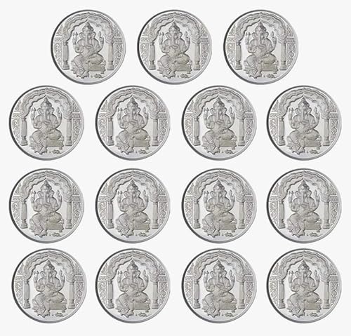 Ganpatiji Coin In Pure Silver 99.9 Religious Coin 5 Grams (Set of Coins) (15 PCS) von Generic