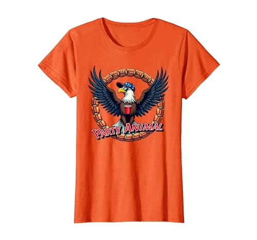 Ganz amerikanisch patriotisch T-Shirt, Damen, Orange, XS Ganz amerikanisch patriotisch T-Shirt, Damen, Orange, XS von Generic