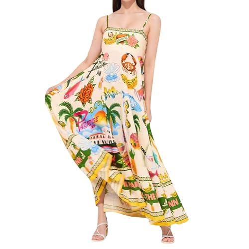 Gebetskleidung Für Frauen Spaghettitrger Blumen Freizeitkleid Strandkleider Damen Sommer Knielang Bequem Minikleid Abendkleid Fashion Boho Kleid Damen Hochzeit Mini Kleid(2-Orange,XL) von Generic