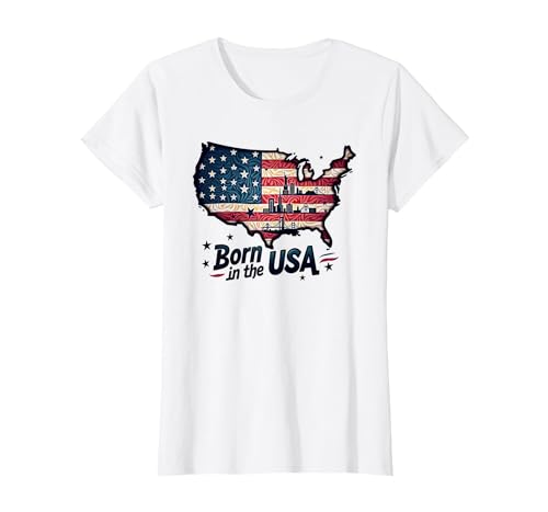 Geboren in den USA T-Shirt, Damen, Weiß, XS Geboren in den USA T-Shirt, Damen, Weiß, XS von Generic
