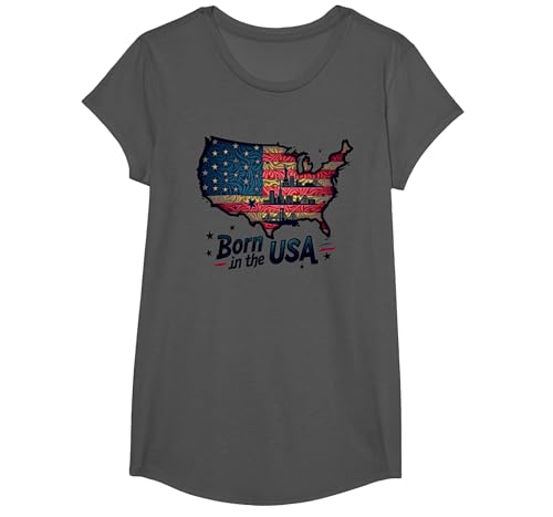 Geboren in den USA T-Shirt, Girls, Anthrazit, XS Geboren in den USA T-Shirt, Girls, Anthrazit, XS von Generic