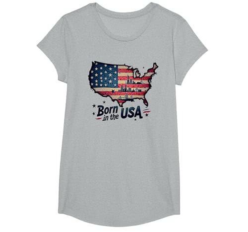 Geboren in den USA T-Shirt, Girls, Grau Meliert, XS Geboren in den USA T-Shirt, Girls, Grau Meliert, XS von Generic
