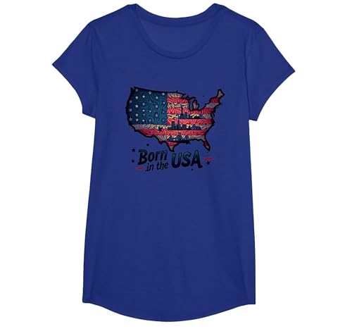Geboren in den USA T-Shirt, Girls, Königsblau, XS von Generic