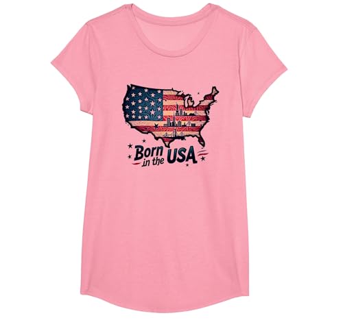Geboren in den USA T-Shirt, Girls, Rosa, XS von Generic