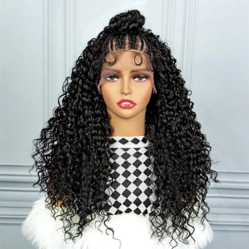 Geflochtene Perücke Für Damen, Synthetische Spitzenfrontperücke Mit Knotenloser Box-Braid-Perücke, 24 Zoll, Afro-Lockenperücke Mit Babyhaar Geflochtene Perücke Für Damen, Synthetische Spitzenfrontperücke Mit Knotenloser Box-Braid-Perücke, 24 Zoll, Afro-Lockenperücke Mit Babyhaar von Generic