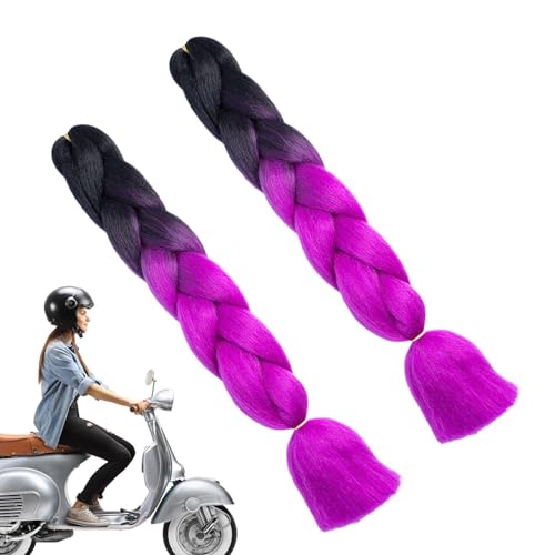 Geflochtene Perückendekoration für Helme | Dekoration Pigtails Zöpfe Haar Pferdeschwanz Hüte | Zöpfe für lange Helme | Haarschmuck mit Saugnapf für Fahrradhelme von Generic
