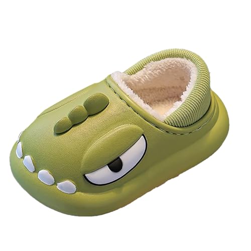 Gefüttert Hausschuhe Junge Plüsch Pantoffeln Warm Kinderhausschuhe Süße Tierhausschuhe Outdoor Winterschuhe Flauschig Hause Schuhe Wasserdichte Slipper (a-AG, 7-8 Years) von Generic