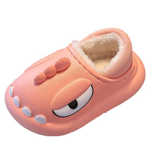 Gefüttert Hausschuhe Junge Plüsch Pantoffeln Warm Kinderhausschuhe Süße Tierhausschuhe Outdoor Winterschuhe Flauschig Hause Schuhe Wasserdichte Slipper (a-Pink, 2.5-3 Years) von Generic