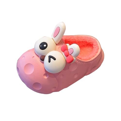 Gefüttert Hausschuhe Mädchen Plüsch Pantoffeln Süße Häschen Winterschuhe Warm Tierhausschuhe Kaninchen Fleece Kinderhausschuhe Kuschelig Hause Schuhe Outdoor Slipper (Pink #1, 25 Toddler) von Generic