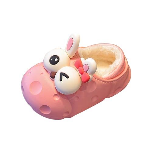 Gefüttert Hausschuhe Mädchen Plüsch Pantoffeln Süße Häschen Winterschuhe Warm Tierhausschuhe Kaninchen Fleece Kinderhausschuhe Kuschelig Hause Schuhe Outdoor Slipper (Pink #2, 26 Toddler) von Generic