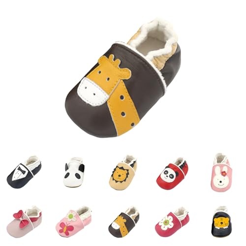 Gefüttert Krabbelschuhe Baby Lauflernschuhe Süße Tierschuhe Newborn Mädchen Junge Weiche Hause Schuhe Wasserdichte Kinderschuhe Outdoor Babyhausschuhe (Coffee-C, 19 Infant) von Generic