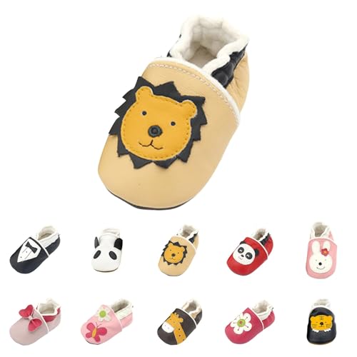 Gefüttert Krabbelschuhe Baby Lauflernschuhe Süße Tierschuhe Newborn Mädchen Junge Weiche Hause Schuhe Wasserdichte Kinderschuhe Outdoor Babyhausschuhe (Khaki-C, 20 Infant) von Generic