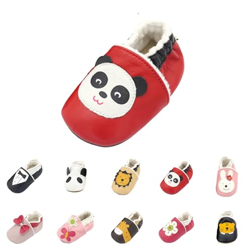 Gefüttert Krabbelschuhe Baby Lauflernschuhe Süße Tierschuhe Newborn Mädchen Junge Weiche Hause Schuhe Wasserdichte Kinderschuhe Outdoor Babyhausschuhe (Watermelon Red-C, 20 Infant) von Generic