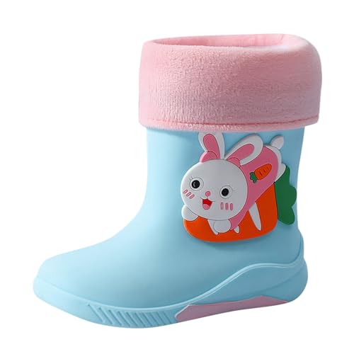 Gefütterte Gummistiefel Kinder, Modische Regenstiefel Kinder mit Dino, Leicht Barfuß Regen Stiefel Cartoon Unisex Kinderstiefel Wasserdicht rutschfest Regenschuhe Praktisch Rain Boots Barfußschuhe von Generic