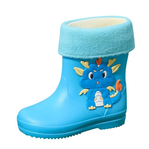 Gefütterte Gummistiefel Kinder, Wasserdicht Regenstiefel Kinder Kurz, Modische Dino Regen Stiefel Cartoon Unisex Kinderstiefel rutschfest Regenschuhe Outdoor Rain Boots Ultraleicht Barfußschuhe von Generic