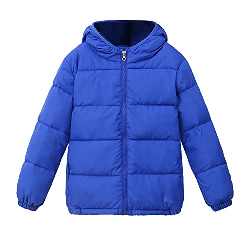 Gefütterte Jacken Jungen Kleinkind Kinder Jungen Winter Warme Jacke Oberbekleidung Solide Mäntel Mit Kapuze Daunenfüllung Outwear Klamotten Jungen 140 (Blue, 7-8 Years) von Generic