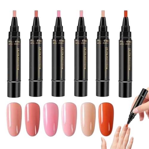 Gel Nagellack Stifte | 6 Farben Quick Dry Nail Polish Art Kit - Kein UV Nagellack Zubehör für professionelle Maniküre von Generic