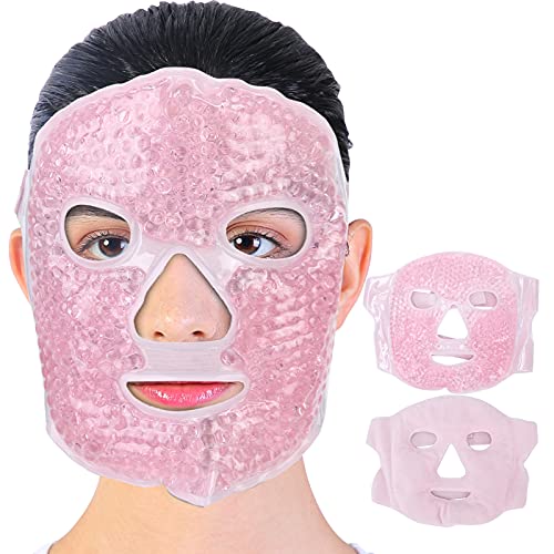 Gel-Perlen-Maske für das Gesicht, Kalte Warme Kompresse, Entspannende Gesichtsmaske, Gefüllt mit Gel-Perlen, Superweicher Stoff, für Bessere Massage von Generic