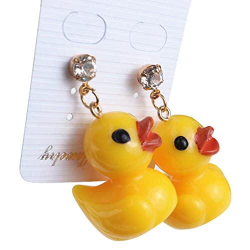 Gelbe Ente baumelnde Ohrringe für Damen, Geschenk für Schmuck, Gelb, Harz von Generic