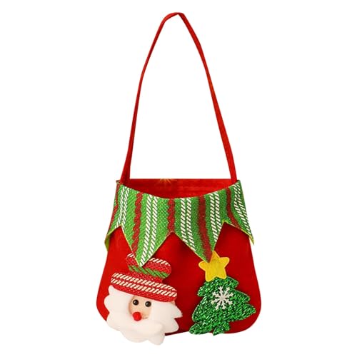 Geld Taschen Kellnerbörse Weihnachtstasche, gebürstete Süßigkeiten-Einkaufstasche Picknick Taschen (Red, One Size) von Generic