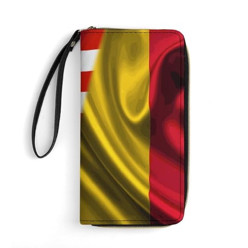 Geldbeute Amerika Flagge Und Belgien Flagge Leder Geldbörse Nette Portmonee Lustige Reißverschluss Geldbörse Für Tochter, Kinder, Lehrer von Generic