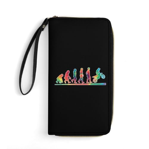 Geldbeute Batik-Motocross Evolution Dirtbike Handtaschen Kreative Portmonee Retro Tragbare Brieftasche Für Frauen, Freund, Mutter von Generic