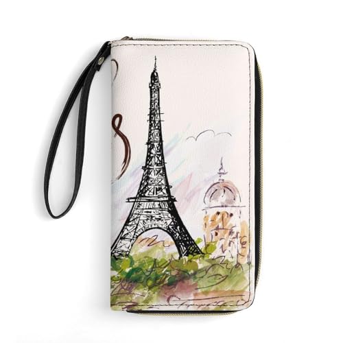 Geldbeute Eiffelturm Paris Geldtasche Printmotiv Wallet Kreative Verschluss Geldbörsen Für Mädchen, Lehrer, Frauen von Generic