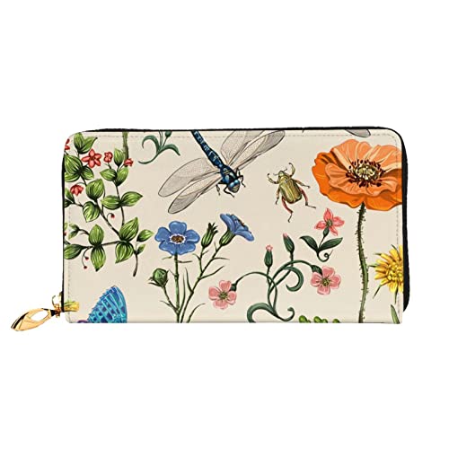 Geldbeutel Blumen Schmetterlinge Libellen Verschluss Geldbörsen Lustige Handtaschen Vintage Geldbeute Für Freundin, Mutter, Frauen von Generic