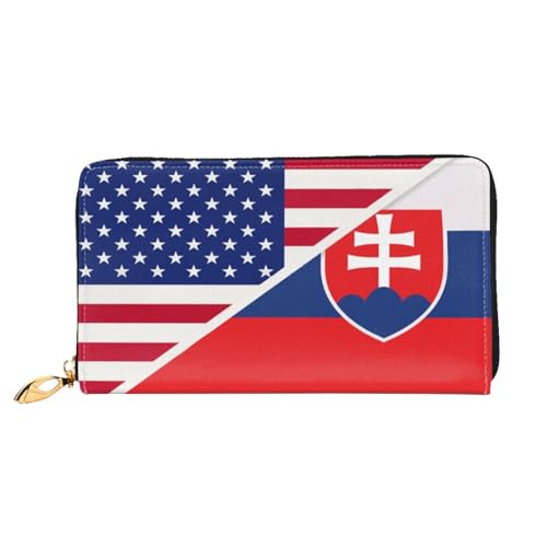 Geldbeutel Halbe Amerikanische Slowakei-Flagge Geldbeute Kreative Portmonee Printmotiv Geldbörse Für Frauen, Lehrer, Mutter von Generic