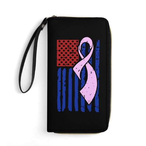 Geldbörse Bewusstseinsband Mit Amerikanischer Flagge Portmonee Vintage Kartenetui Printmotiv Brieftasche Für Freund, Freundin, Frauen von Generic