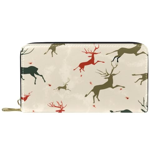 Geldbörse Bunte Springende Hirsche Brieftasche Printmotiv Handtaschen Nette Leder Geldbörse Für Mädchen, Freund, Lehrer von Generic