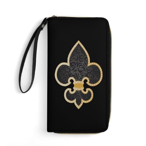 Geldbörse Fleurdelis Fleur De Lis Königliche Französische Lilie Gothic Portmonee Kreative Leder Geldbörse Retro Portemonnaie Für Tochter, Mädchen, Lehrer von Generic